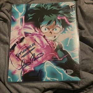Justin Briner autograph Deku voice actor